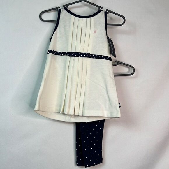 Nautica cream and Navy 2-piece set. Brand New! - Picture 1 of 9